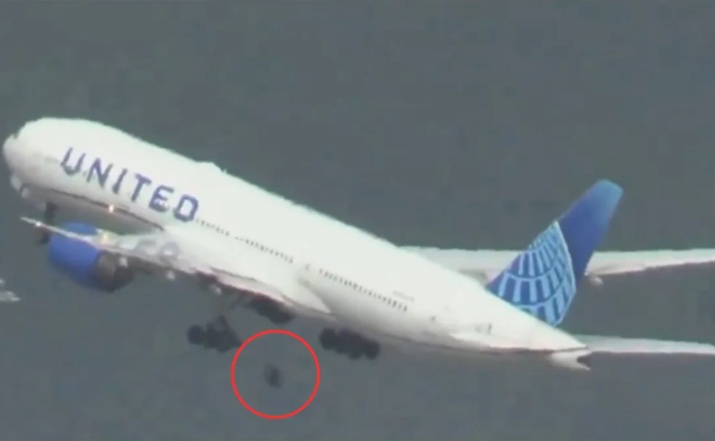 United airline loses wheel during takeoff in Los Angeles