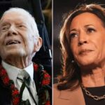 Former U.S. President Jimmy Carter, aged 100, casts his early vote in support of Kamala Harris.