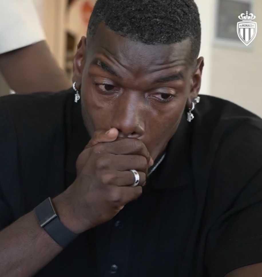 Emotional Paul Pogba breaks down in tears while signing his Monaco contract following doping ban (Video)