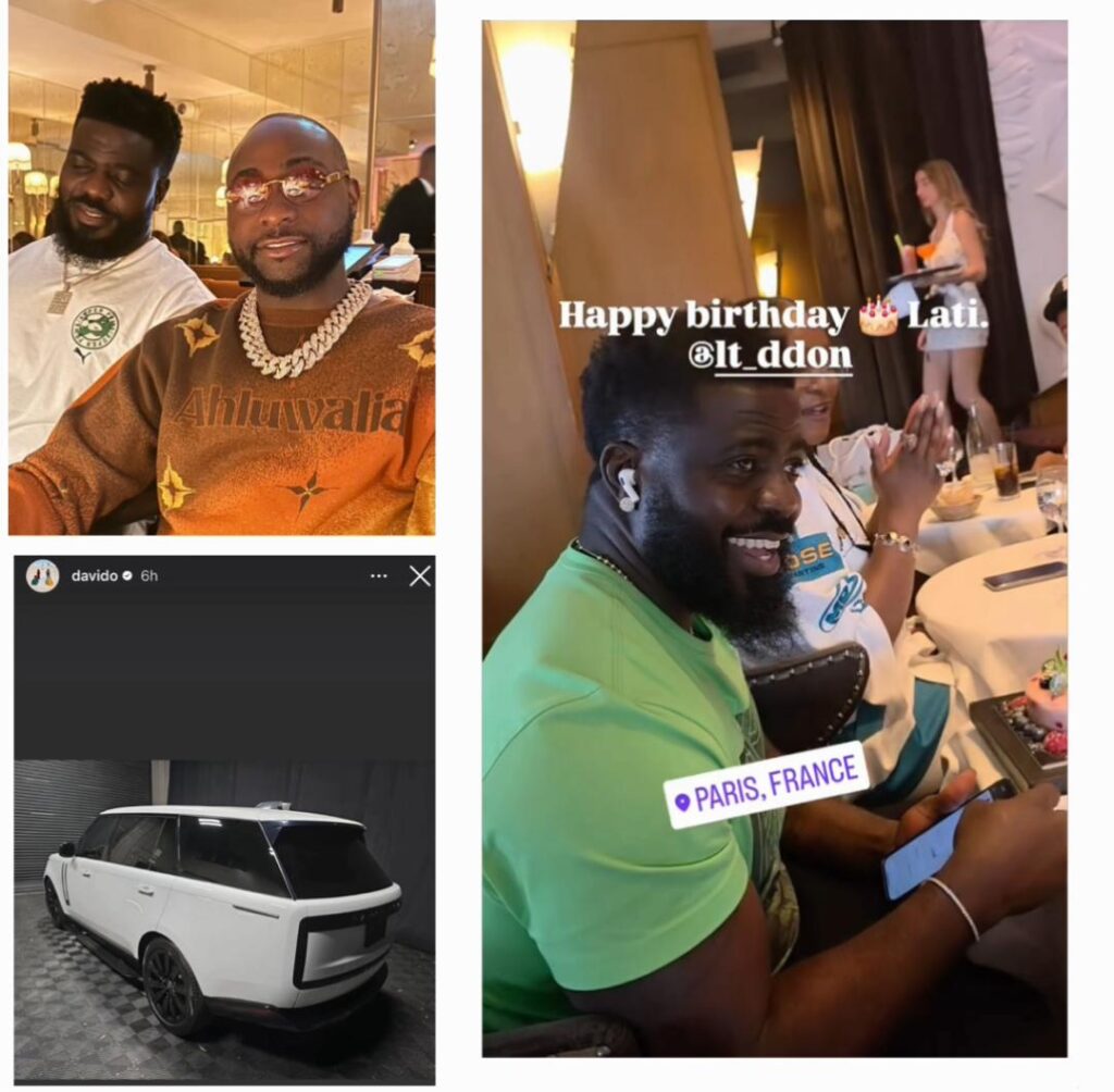 Davido gifts his PA, Lati, a Range Rover as a birthday present
