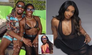 Olympic champion gymnast Simone Biles sparks boob job rumours with new eye-popping busty look (photos)
