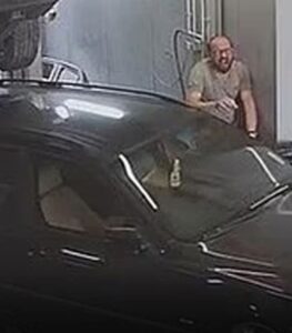 Garage owner's p£nis is crushed by out of control car