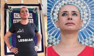 Feminist arrested and threatened with stoning after wearing a T-shirt saying 'Allah is a lesbi@n' in Morocco