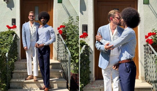 Nigerian hairstylist, Tosin Idowu, celebrates third wedding anniversary with his German husband (photos)