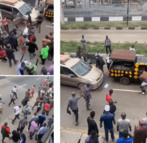 Drama as Motorist attacks VIO officials after he was stopped for an inspection (video)
