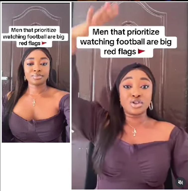 Beware of men that love football more than anything — Nigerian Lady advises her gender