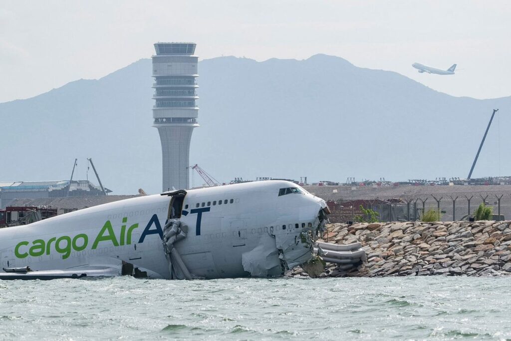 Cargo plane crashes into sea at Hong Kong Airport, killing two ground staff