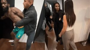 Moment Cameroon footballer Nicolas Moumi is caught by his Russian girlfriend cheating with another woman inside their shared apartment (Video)