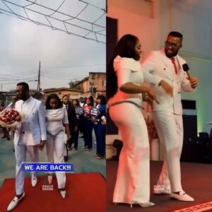 How church welcomed Chris Okafor back after he temporarily stepped down amid scandal involving actress Doris Ogala (video)