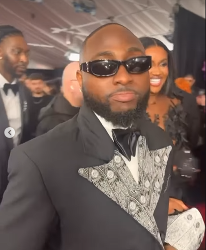 Davido arrives with his wife Chioma Adeleke for the Grammy Awards (Video)