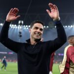 Mikel Arteta reacts as he reaches UCL final with Arsenal